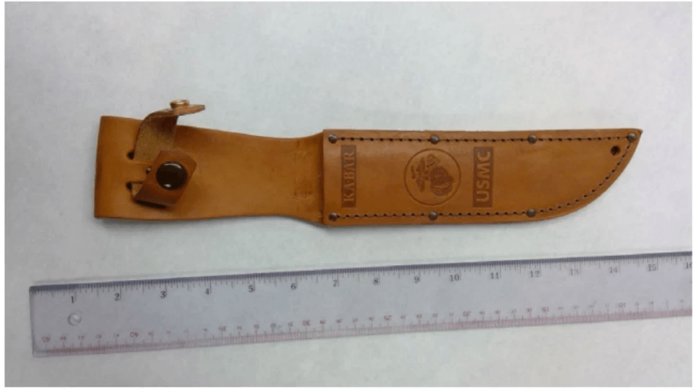Knife Sheath Recovered From The Crime Site