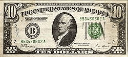 A counterfeit U.S. banknote distributed by Victor Lustig during his 1934 counterfeiting operation. Source: United States Department of Justice, Public Domain, via Wikimedia Commons.