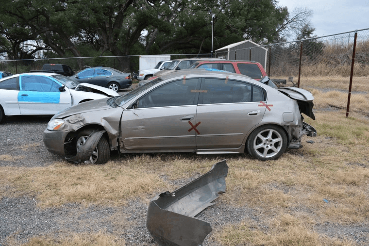 Jason Landry Disappearance: Bizarre Trail of Clues 2 The crashed Nissan Altima discovered near Lulig, Texas. Source: NBC News