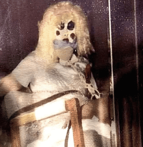 Masking a Killer: Dennis Rader the BTK Killer 3 BTK Killer, bound and wearing a crude mask made to resemble a women, Source: Reddit