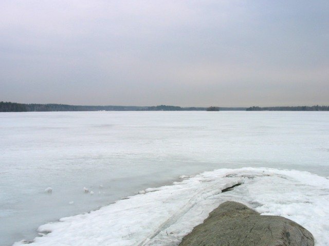 Lake Bodom in Espoo, Finland, seen from the northern shore in early spring