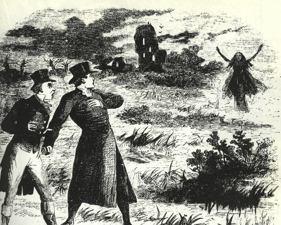 The Banshee Appears (1862), Ink Illustration by R. Prowse 