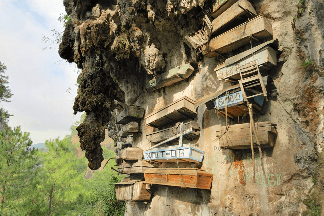 Hanging Wooden Coffins in Sagada, Phillipines, Source: Reddit